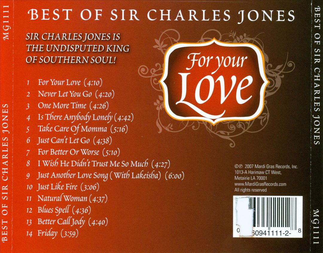 For Your Love: Best of Sir Charles Jones – Sir Charles Jones 