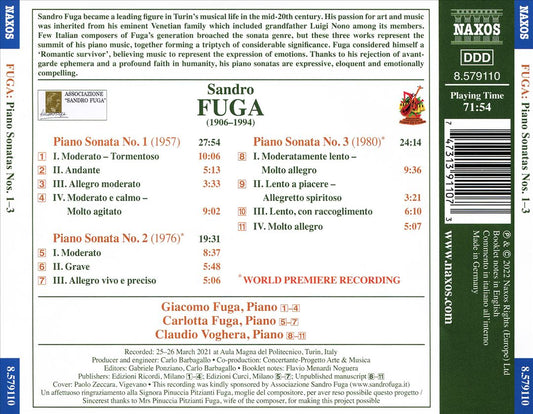 Sandro Fuga: Piano Sonatas Nos. 1-3 cover art