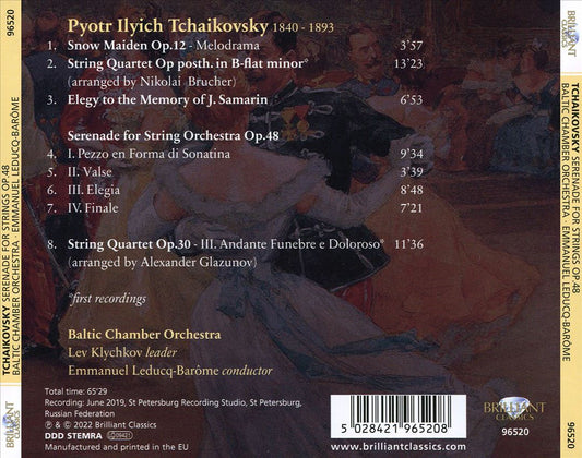 Tchaikovsky: Serenade for Strings Op. 48 cover art