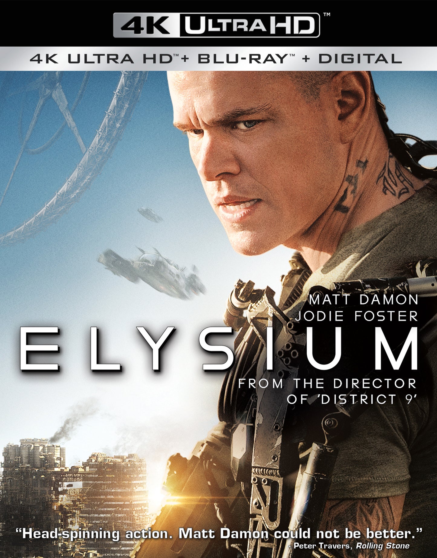 Elysium [Includes Digital Copy] [4K Ultra HD Blu-ray/Blu-ray] cover art